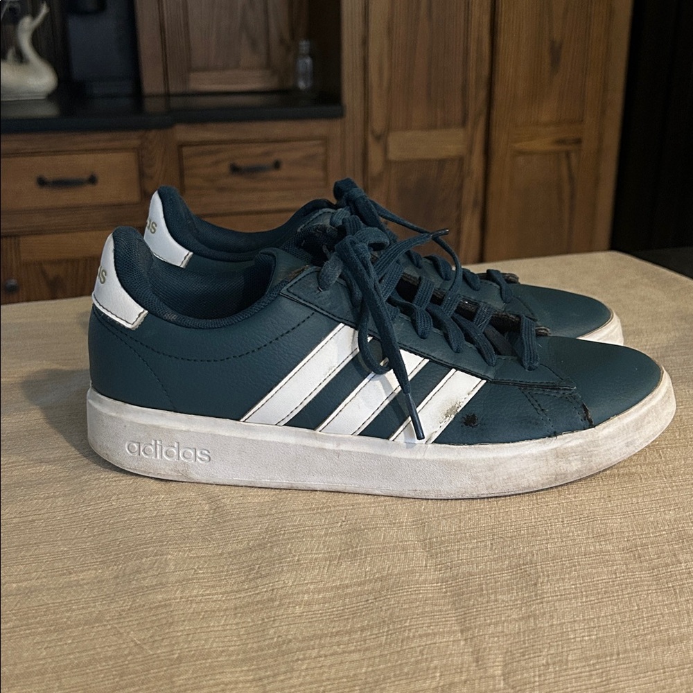 adidas Women’s Teal Low-Top Sneakers with White Stripes